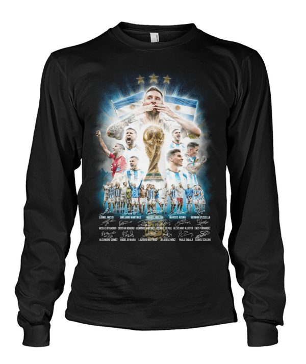 Argentina Champions Fifa World Cup 2022 Signature T-Shirt