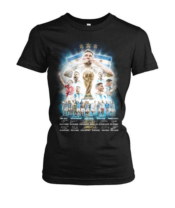 Argentina Champions Fifa World Cup 2022 Signature T-Shirt