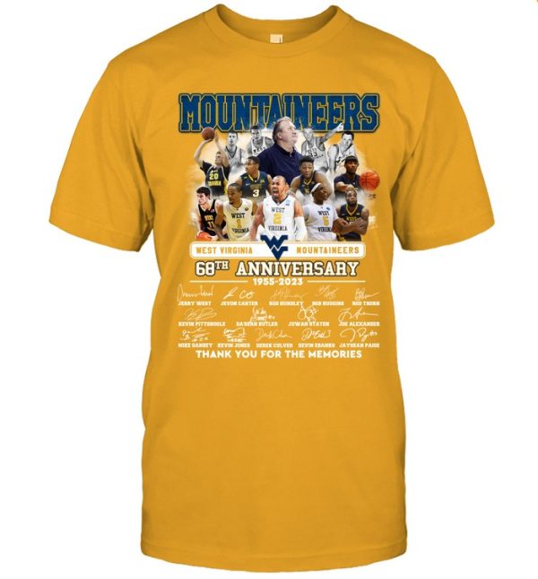 West Virginia Mountaineers 68th Anniversary 1955 – 2023 Thank You For The Memories T-Shirt