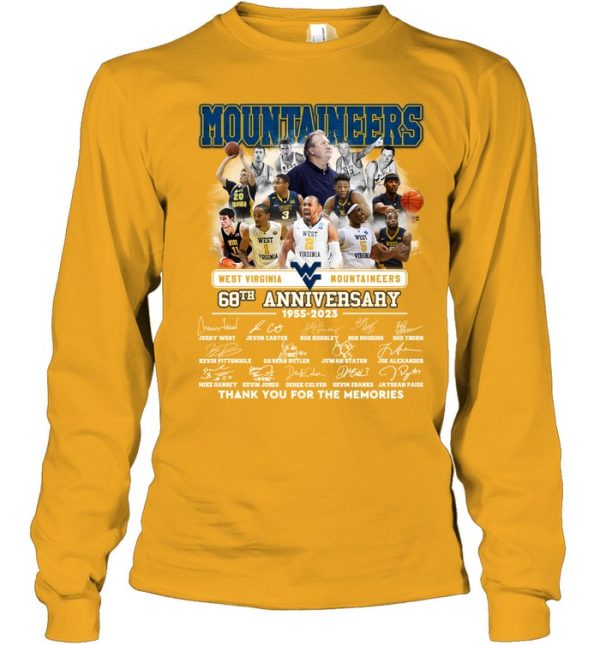 West Virginia Mountaineers 68th Anniversary 1955 – 2023 Thank You For The Memories T-Shirt