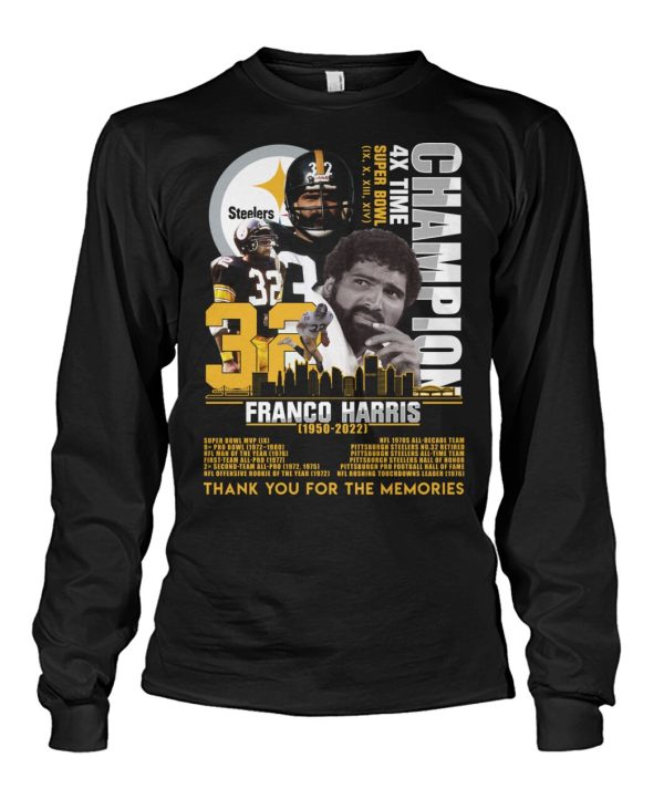 Franco Harris 72 Years Of 1950 – 2022 Thank You For The Memories T-Shirt