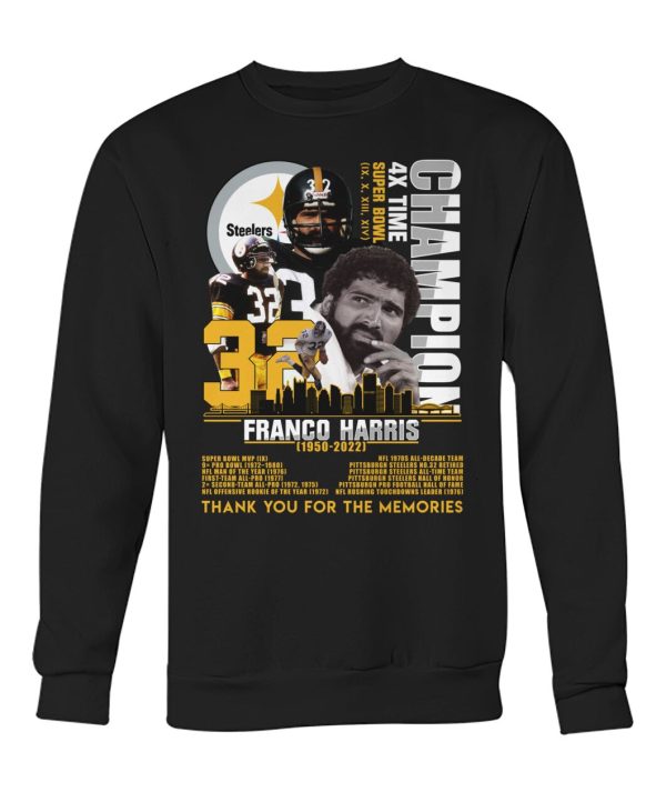 Franco Harris 72 Years Of 1950 – 2022 Thank You For The Memories T-Shirt