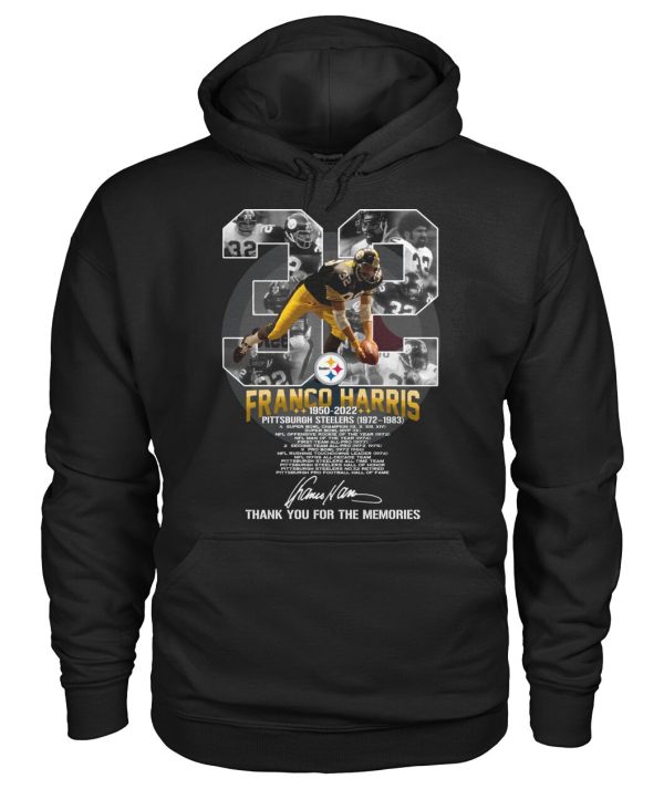 Franco Harris 1950 – 2022 Pittsburgh Steelers 1972 – 1983 Thank You For The Memories T-Shirt