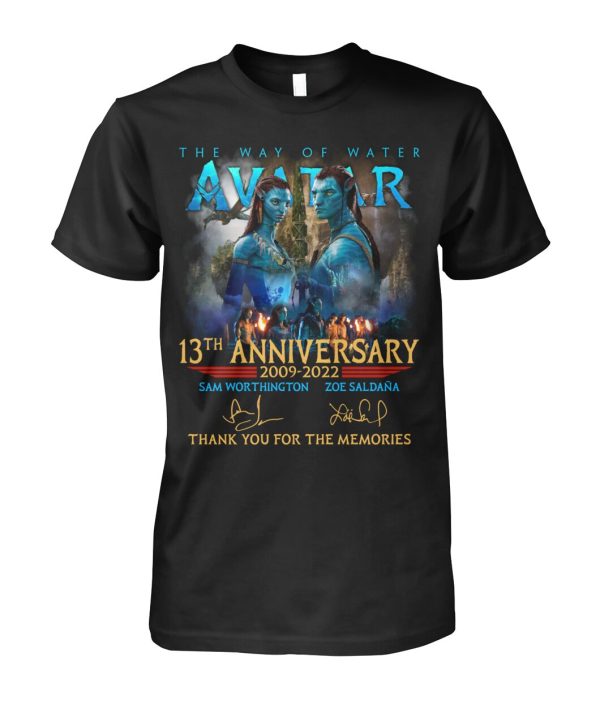 Avatar 13th Anniversary 2009 – 2022 Sam Worthington And Zoe Saldana Thank You For The Memories T-Shirt