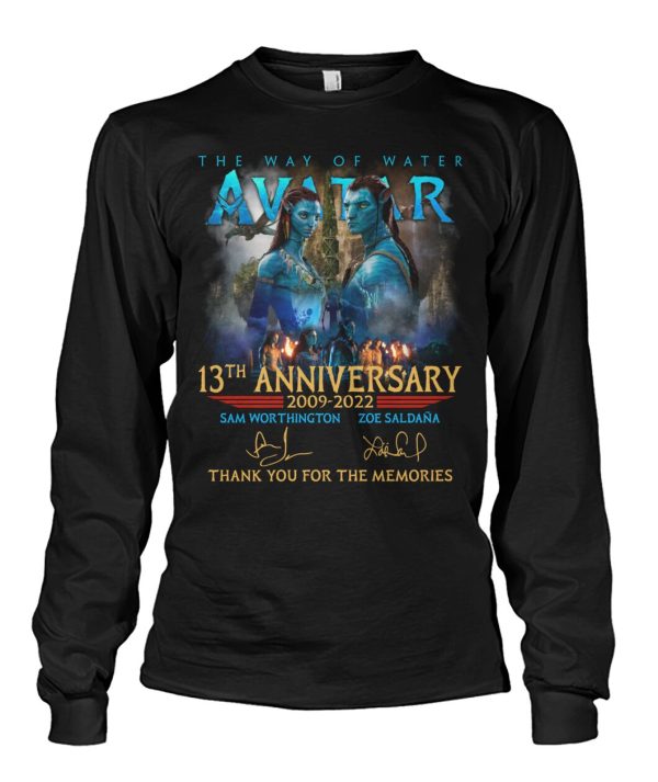 Avatar 13th Anniversary 2009 – 2022 Sam Worthington And Zoe Saldana Thank You For The Memories T-Shirt