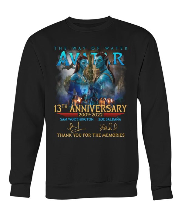 Avatar 13th Anniversary 2009 – 2022 Sam Worthington And Zoe Saldana Thank You For The Memories T-Shirt