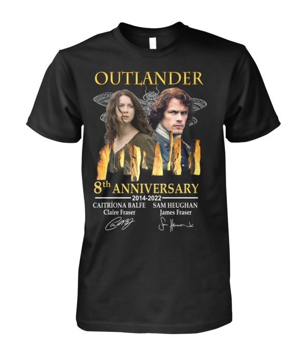 Outlander 8th Anniversary 2014 – 2022 Claire Fraser And James Fraser T-Shirt