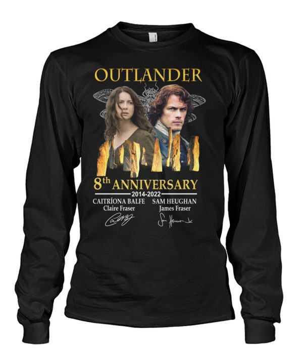 Outlander 8th Anniversary 2014 – 2022 Claire Fraser And James Fraser T-Shirt