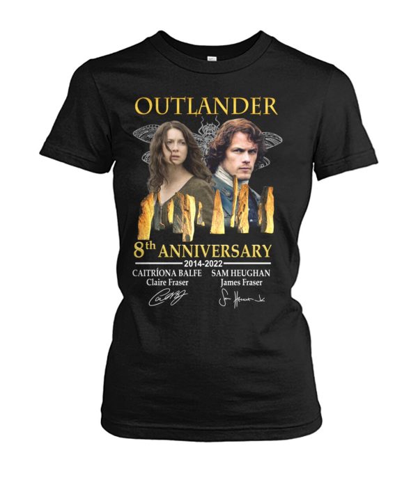 Outlander 8th Anniversary 2014 – 2022 Claire Fraser And James Fraser T-Shirt