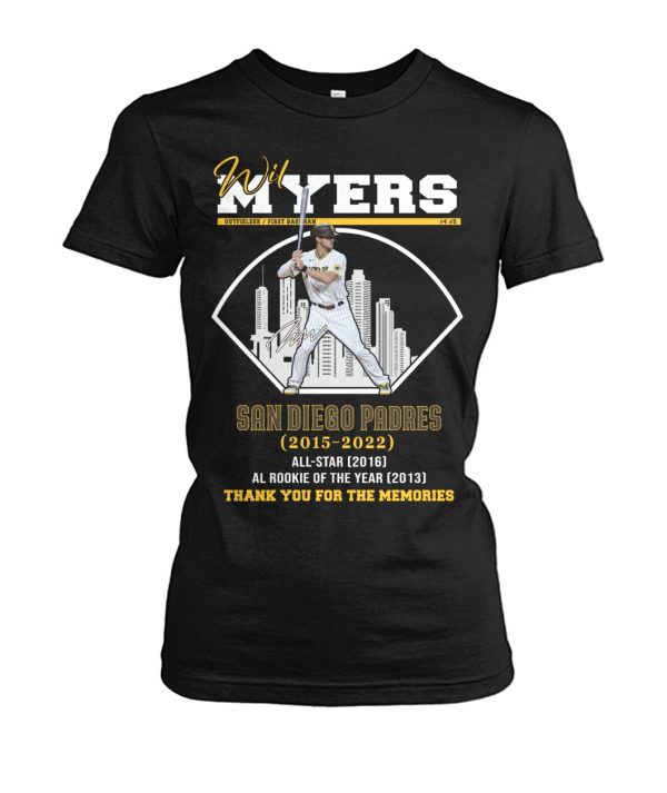 Wil Myers San Diego Padres 2015 – 2022 Thank You For The Memories T-Shirt