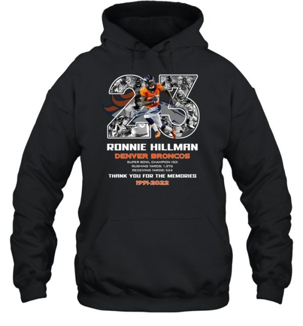 Ronnie Hillman Denver Broncos 1991 – 2022 Thank You For The Memories T-Shirt