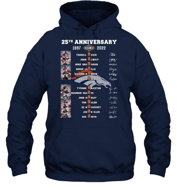 25th Anniversary 1997 – 2022 Denver Broncos T-Shirt