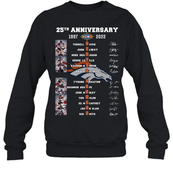 25th Anniversary 1997 – 2022 Denver Broncos T-Shirt