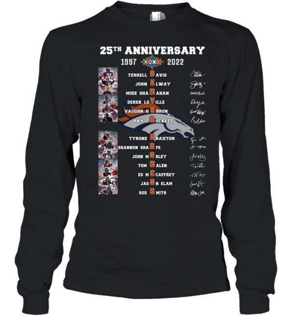 25th Anniversary 1997 – 2022 Denver Broncos T-Shirt