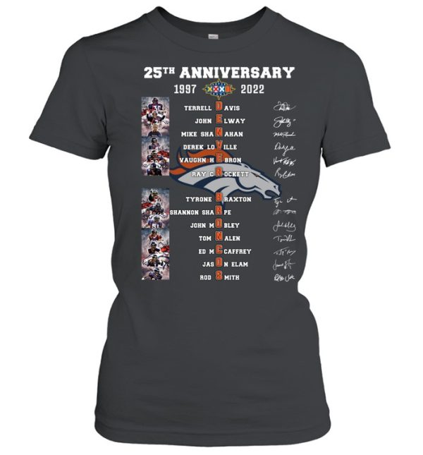 25th Anniversary 1997 – 2022 Denver Broncos T-Shirt