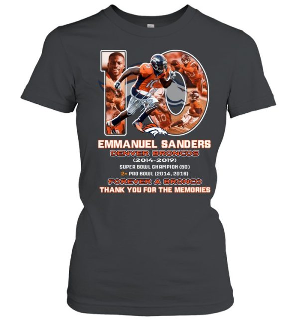 Emmanuel Sanders Denver Broncos 2014 – 2022 Forever A Broncos Thank You For The Memories T-Shirt