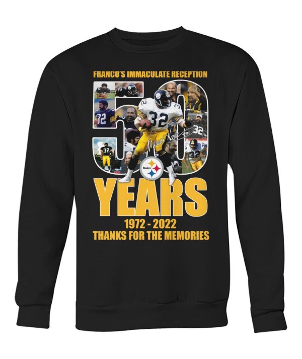 Franco’s Immaculate Reception 50 Years Of 1972 – 2022 Thanks For The Memories T-Shirt