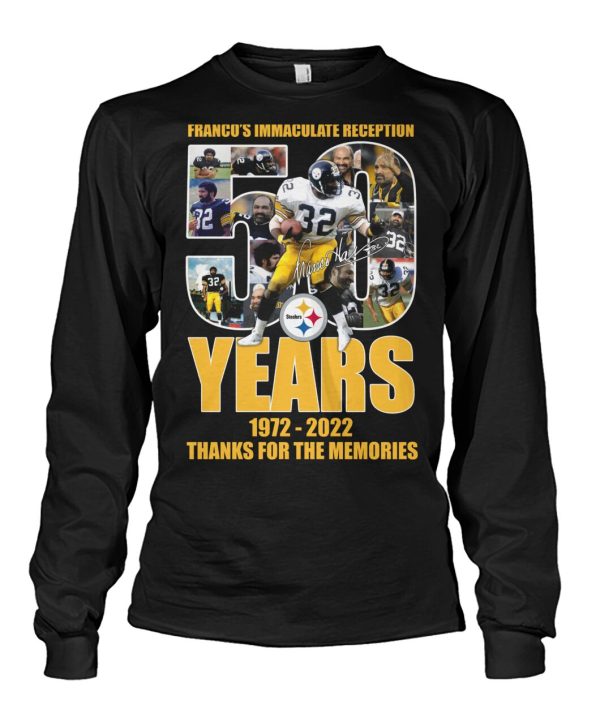 Franco’s Immaculate Reception 50 Years Of 1972 – 2022 Thanks For The Memories T-Shirt