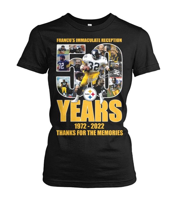 Franco’s Immaculate Reception 50 Years Of 1972 – 2022 Thanks For The Memories T-Shirt