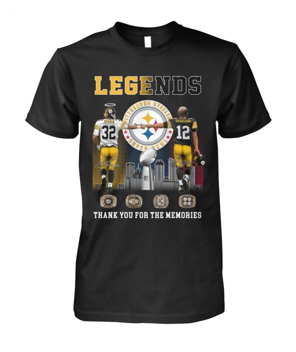 Legends Pittsburgh Steelers Harris And Bradshaw Thank You For The Memories T-Shirt