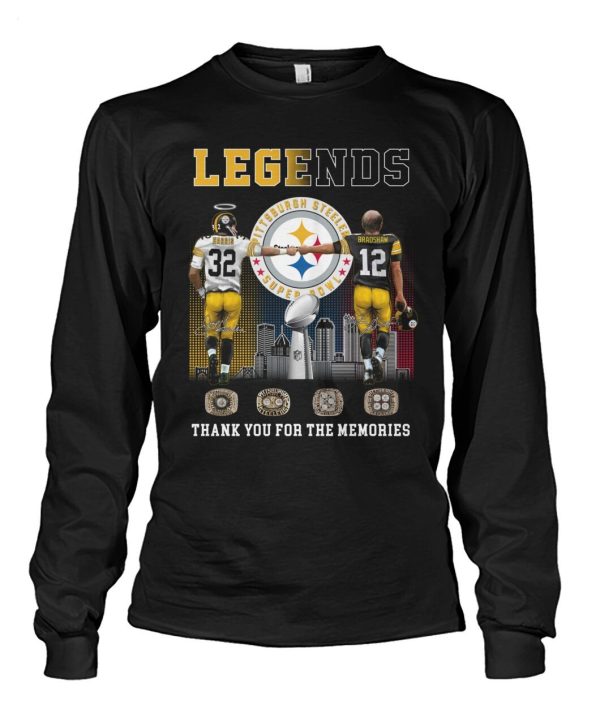 Legends Pittsburgh Steelers Harris And Bradshaw Thank You For The Memories T-Shirt