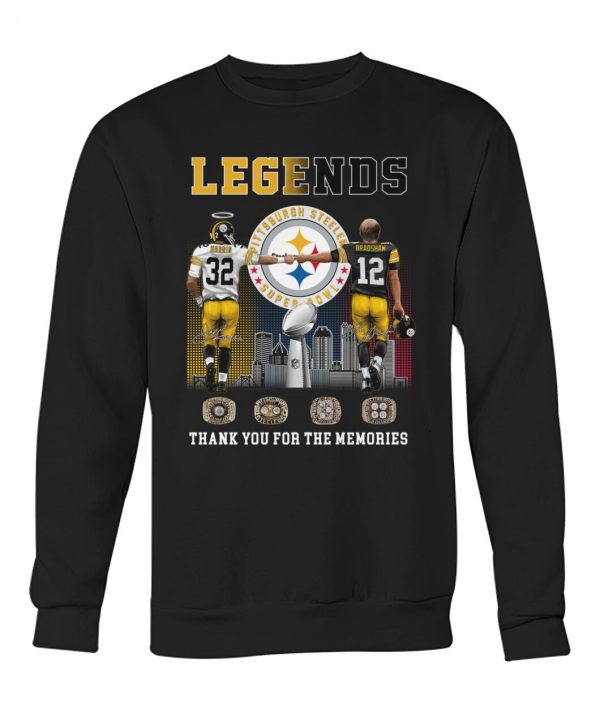 Legends Pittsburgh Steelers Harris And Bradshaw Thank You For The Memories T-Shirt