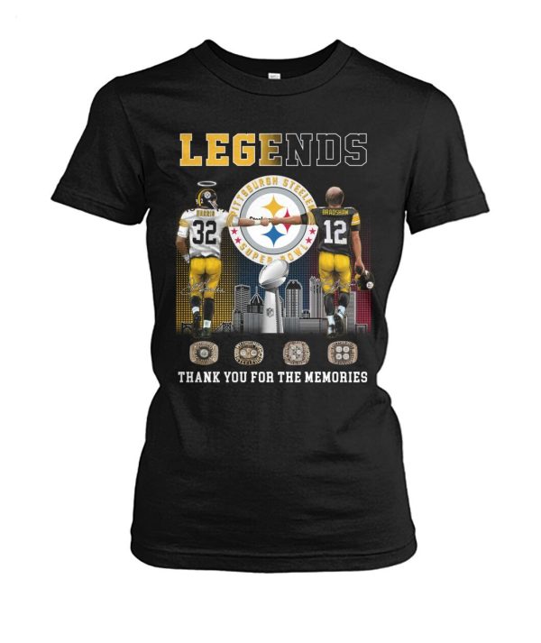 Legends Pittsburgh Steelers Harris And Bradshaw Thank You For The Memories T-Shirt