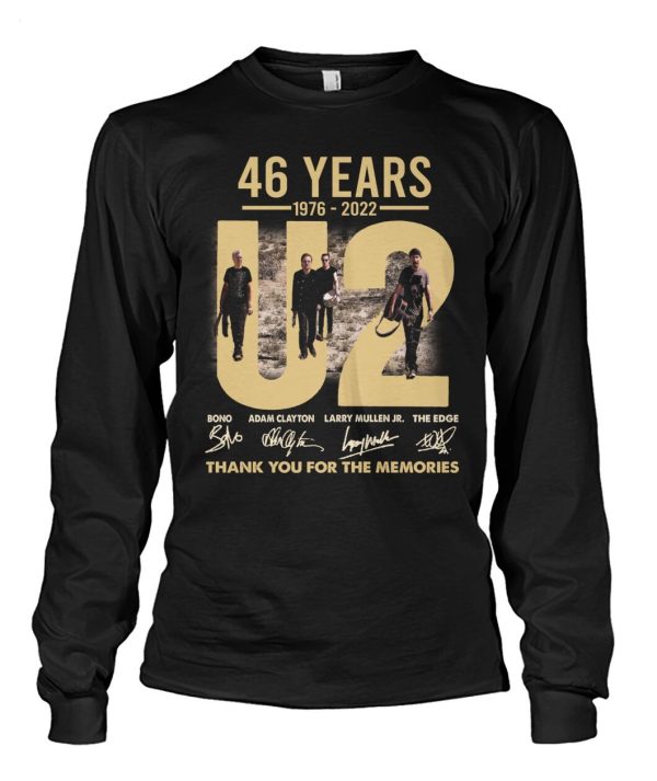 46 Years 1976 – 2022 U2 Thank You For The Memories T-Shirt