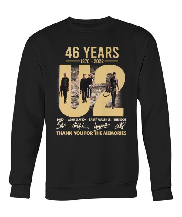 46 Years 1976 – 2022 U2 Thank You For The Memories T-Shirt