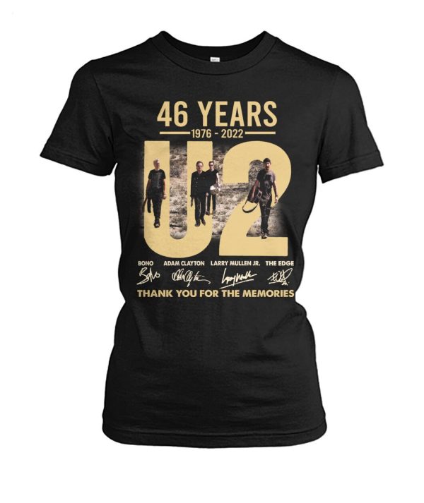 46 Years 1976 – 2022 U2 Thank You For The Memories T-Shirt