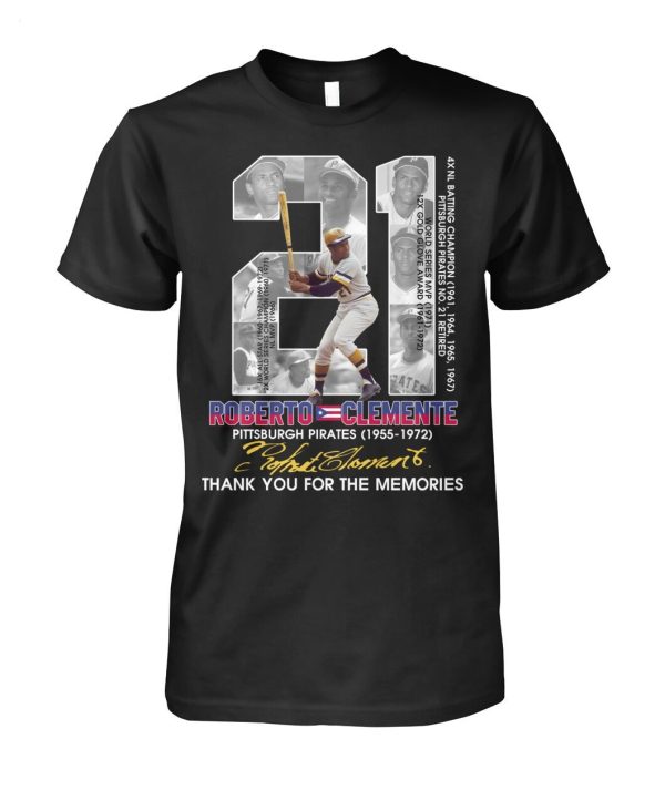 Roberto Clemente Pittsburgh Pirates 1955 – 1972 Thank You For The Memories T-Shirt