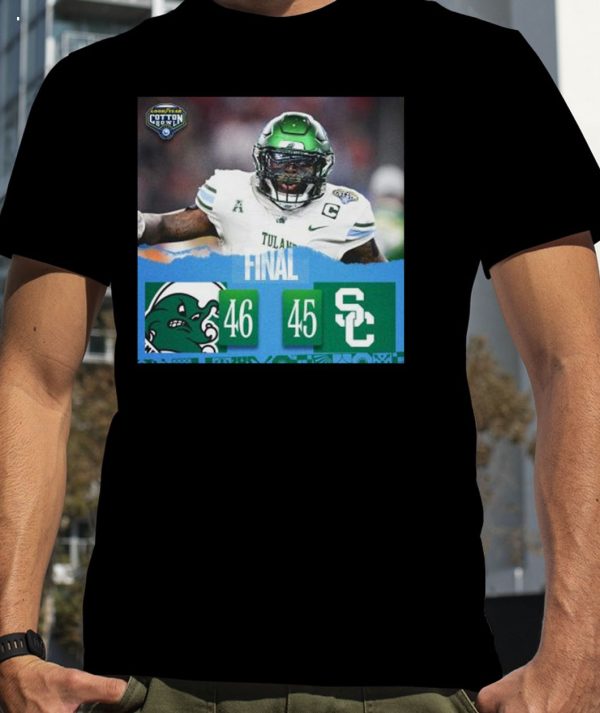 Tulane Green Wave 46 45 Usc Trojans 2023 Cotton Bowl Final Score T-Shirt