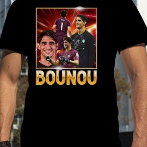 Yassine Bounou Morocco Football Ollage Design T-Shirt