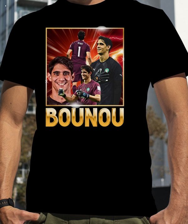 Yassine Bounou Morocco Football Ollage Design T-Shirt