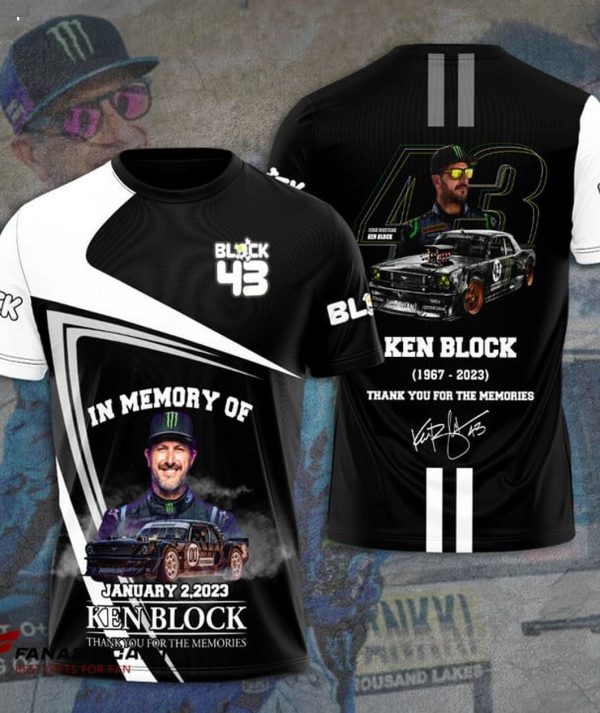 In Memory Of January 2, 2023 Ken Block Thank You For The Memories 3D T-Shirt