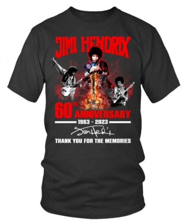 Jimi Hendrix 60th Anniversary 1963 – 2023 Thank You For The Memories T-Shirt