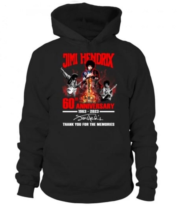 Jimi Hendrix 60th Anniversary 1963 – 2023 Thank You For The Memories T-Shirt