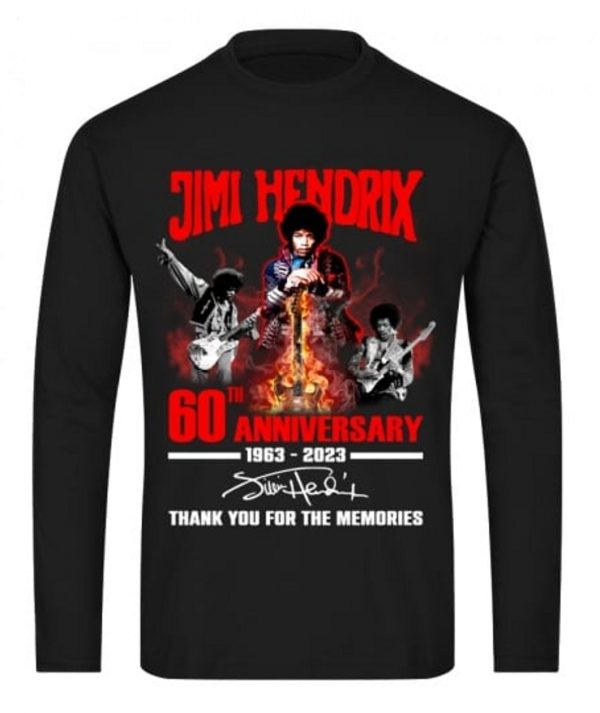 Jimi Hendrix 60th Anniversary 1963 – 2023 Thank You For The Memories T-Shirt