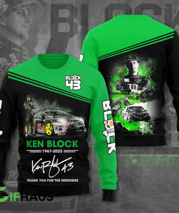 Ken Block  43 1967 – 2023 Thank You For The Memories 3D T-Shirt