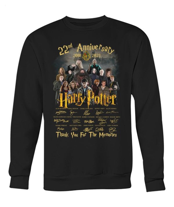 22nd Anniversary 2001 – 2023 Harry Potter Thank You For The Memories T-Shirt