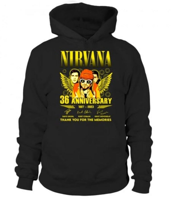 36th Anniversary 1987 – 2023 Nirvana Thank You For The Memories T-Shirt