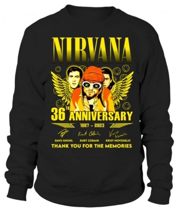 36th Anniversary 1987 – 2023 Nirvana Thank You For The Memories T-Shirt