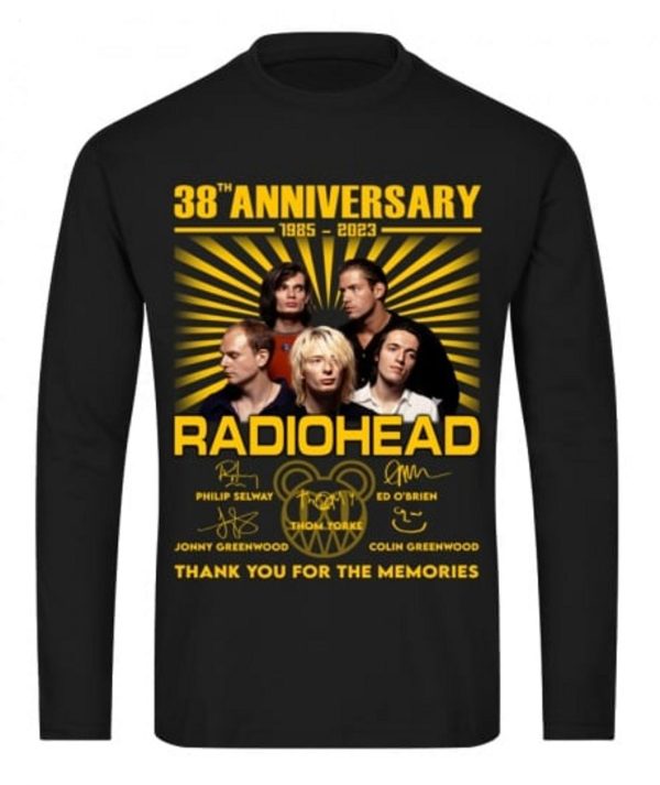 38th Anniversary 1985 – 2023 Radiohead Thank You For The Memories T-Shirt