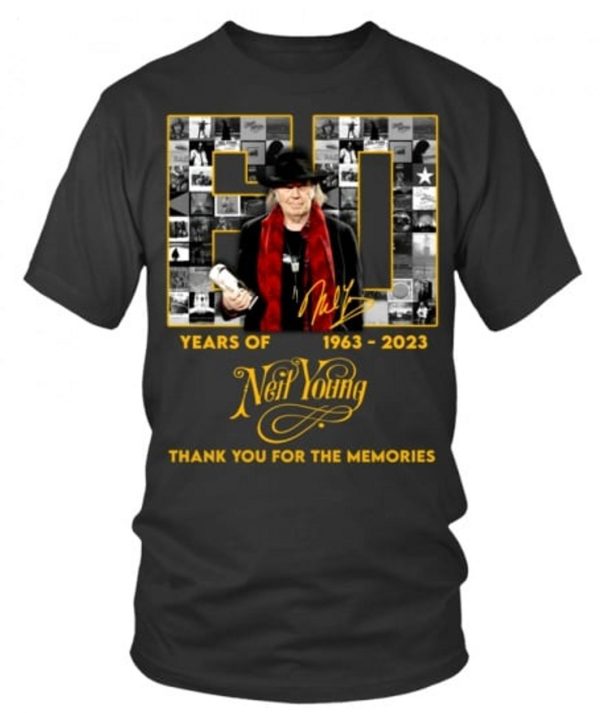 60 Years Of 1963 – 2023 Neil Young Thank You For The Memories T-Shirt