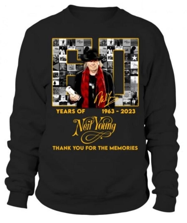 60 Years Of 1963 – 2023 Neil Young Thank You For The Memories T-Shirt