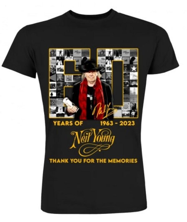 60 Years Of 1963 – 2023 Neil Young Thank You For The Memories T-Shirt