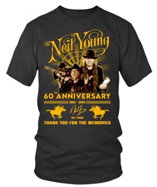 Neil Young 60th Anniversary 1963 – 2023 Thank You For The Memories T-Shirt