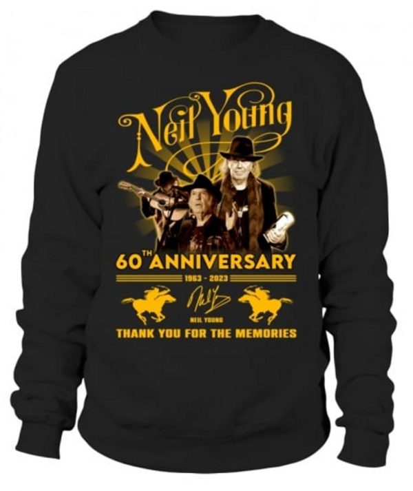 Neil Young 60th Anniversary 1963 – 2023 Thank You For The Memories T-Shirt