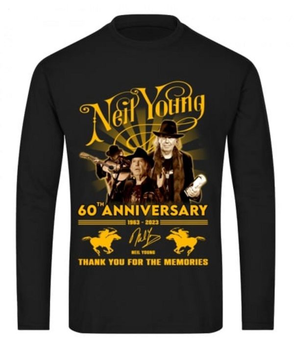 Neil Young 60th Anniversary 1963 – 2023 Thank You For The Memories T-Shirt