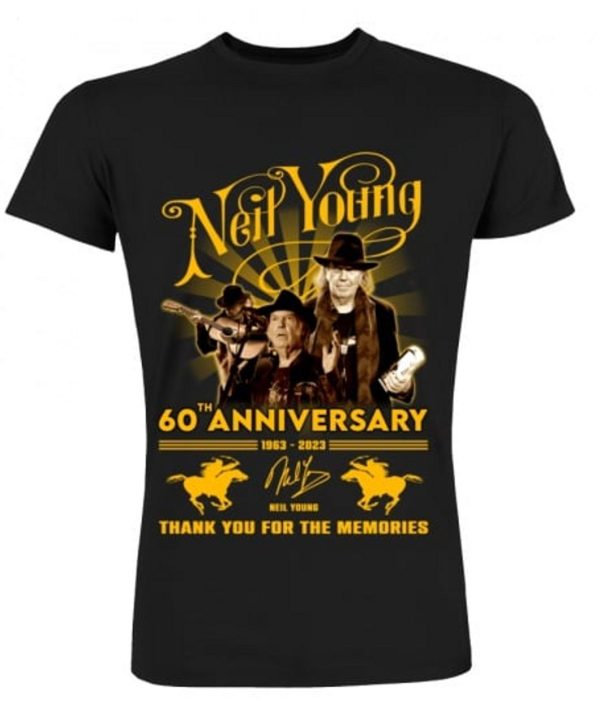 Neil Young 60th Anniversary 1963 – 2023 Thank You For The Memories T-Shirt